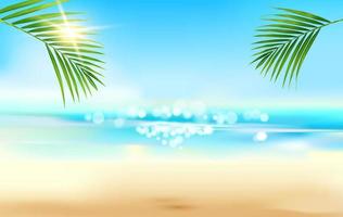 Realistic summer beach tropical landscape of sea vector