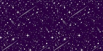 Space sky seamless pattern with stars and comets