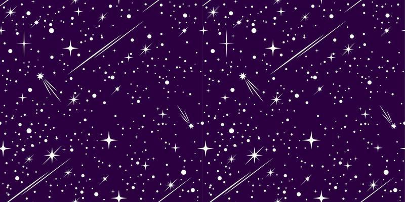 Space sky seamless pattern with stars and comets