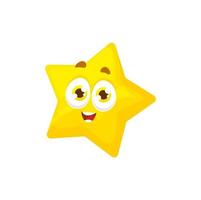 Cartoon star character with cheerful expression vector