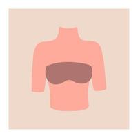 Female breast. Illustration for printing, backgrounds, covers and packaging. Image can be used for greeting cards, posters, stickers and textile. Isolated on white background. vector