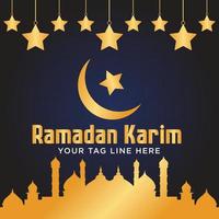 Ramadán kareem tradicional islámico festival religioso bandera vector