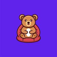 cute bear logo design concept vector