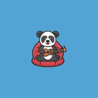 linda panda sentado logo diseño vector