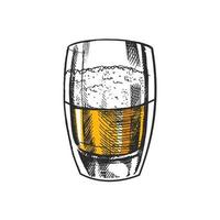 Glass of beer hand-drawn sketch isolated on white background. Vector vintage engraved illustration.