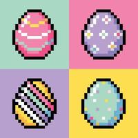 Vector Pixel Colorful Easter Egg Collection