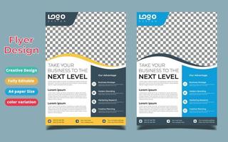 Business brochure flyer design layout template in A4 size, with blur background, vector