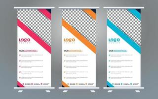 blue roll up business brochure flyer banner design vertical template vector, cover presentation abstract geometric background, modern publication xbanner and flag banner,carpet design Vector Formats