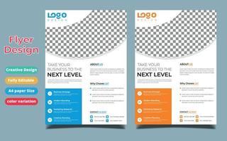 Business brochure flyer design layout template in A4 size, with blur background, vector