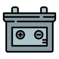 Car battery icon outline vector. Engine motor vector