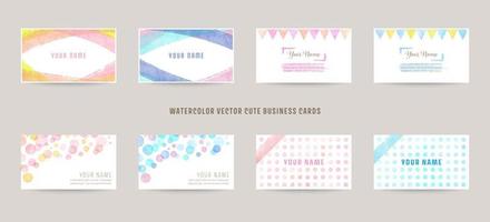 watercolor vector cute business cards