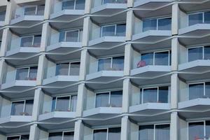 windows of urban buildings in the canary islands photo