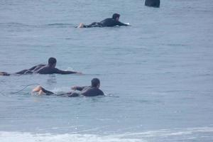 Surf school on an ocean beach photo