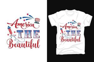 America el hermosa t camisa diseño vector