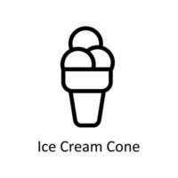 hielo crema cono vector contorno iconos sencillo valores ilustración valores