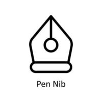 Pen Nib Vector  outline Icons. Simple stock illustration stock