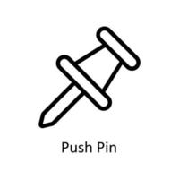 Push Pin Vector  outline Icons. Simple stock illustration stock