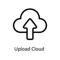 Upload Cloud  Vector  outline Icons. Simple stock illustration stock