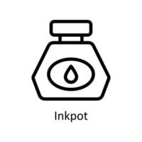Inkpot Vector  outline Icons. Simple stock illustration stock