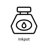 Inkpot Vector  outline Icons. Simple stock illustration stock