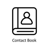 contacto libro vector contorno iconos sencillo valores ilustración valores