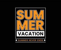 Summer Vacation Typography Vector T-shirt Design