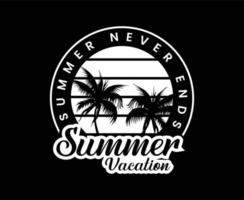 Summer Vacation Illustration Art Vector T-shirt Design
