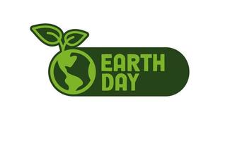 Earth Day badge design concept. Vintage Style. Global ecology protection. Planet icon design with plant. Save the environment. vector