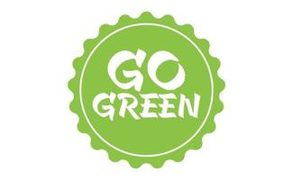 Go Green badge. Eco-friendly slogan. Badge pin with environmental awareness message. vector