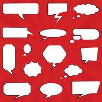 Vector blank empty chat bubble vector illustration with red background