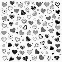 Heart Icons Set, hand drawn love icons, doodles and illustrations for valentines and wedding Background vector