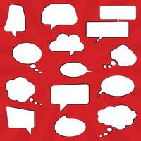 Vector blank empty chat bubble vector illustration with red background