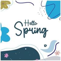 Hello Spring hand-sketched logotype badge typography vector