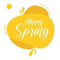 Hello Spring hand-sketched logotype badge typography vector