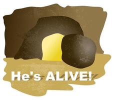 Hes Alive Easter Tomb Stone vector