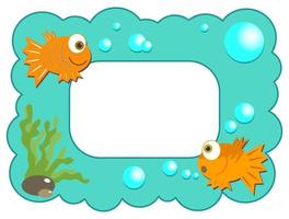 Cartoon Fish Border Background Frame vector