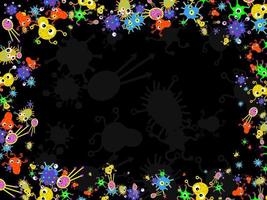 Doodle Bacteria Background Border vector