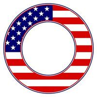 American Round Flag Frame Template vector