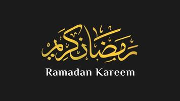 Ramadan Kareem arabic calligraphy design in gold color. Hand Drawn vector for islamic people in ramadan month