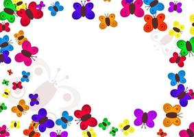 Cartoon Butterfly Border Background Postcard vector