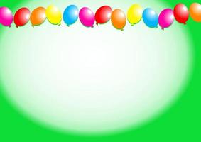 Green Party Balloon Page Border vector