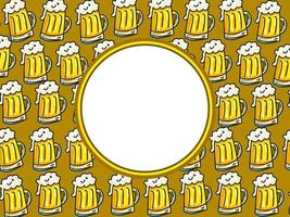 Frothy Beer Round Border Template vector