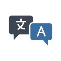 Foreign language vector line icon. Online translation vector symbol. Multilingual online translator.