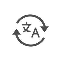 Foreign language vector line icon. Online translation vector symbol. Multilingual online translator.