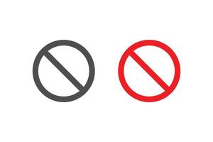 no sign vector isolated icon for logo, web, app, UI.