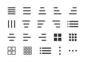 Minimal set of hamburger menu flat icons. Menu icons vector set of UI design elements.