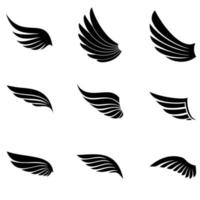 Falcon wing icon vector set. angel illustration sign collection. air symbols. bird logo.