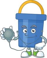 Cartoon character of blue sand bucket vector