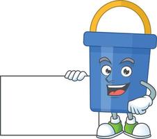 Cartoon character of blue sand bucket vector