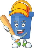 Cartoon character of blue sand bucket vector